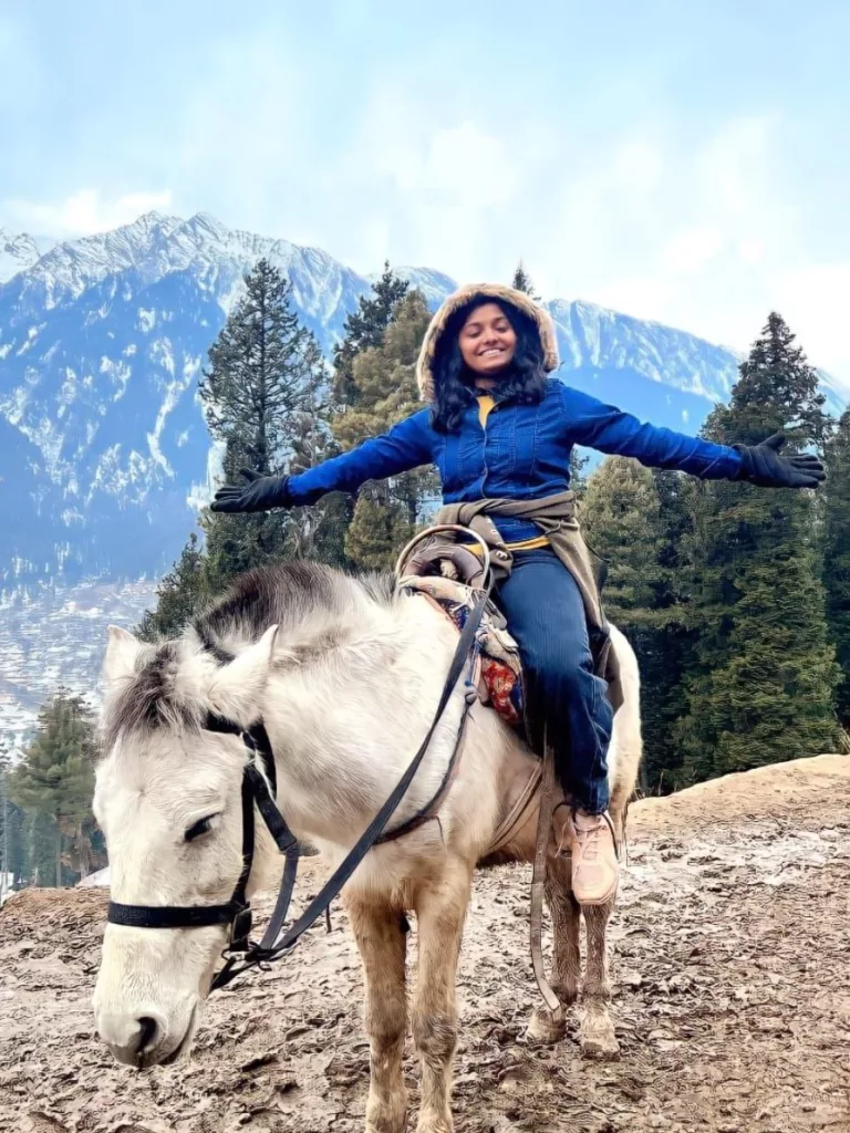 Going at the top of Baisaran valley on Horse named Baburao.