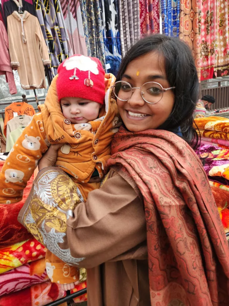 Met this beautiful 4 month baby in Lal Chowk market